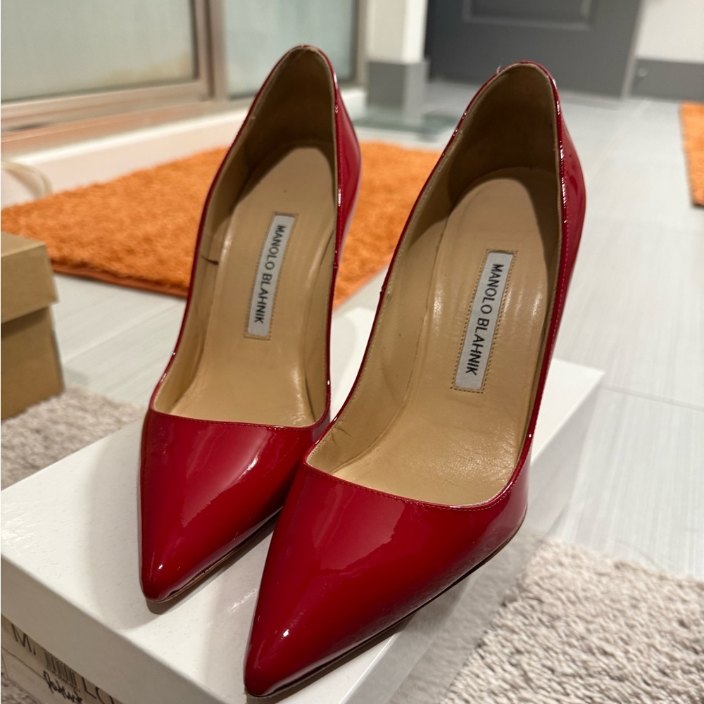Manolo Blahnik Patent Leather Red Heels